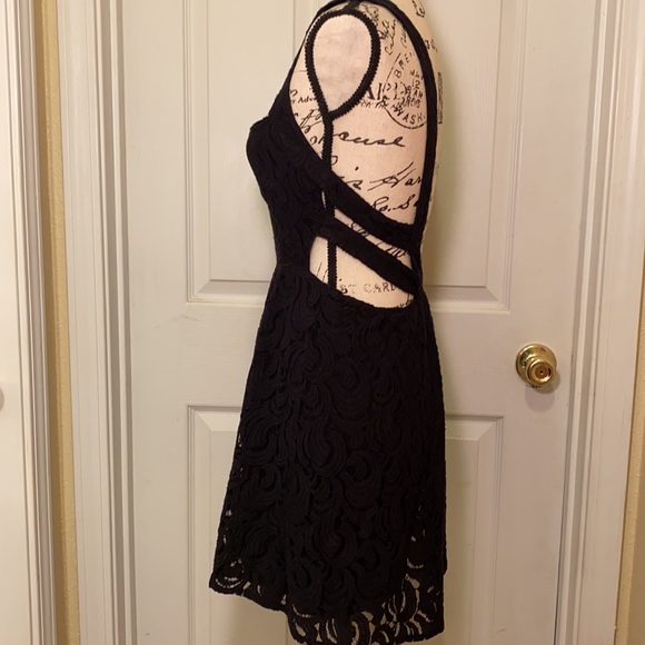 Free People backless Black Lace Dress - Picture 10 of 12
